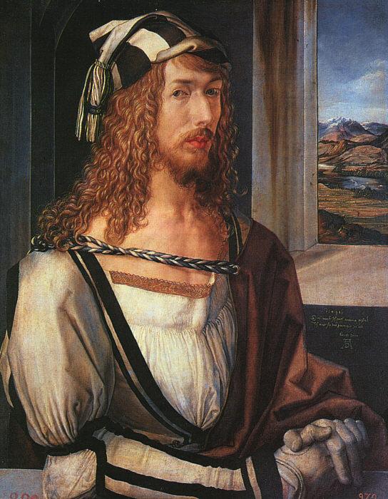 Albrecht Durer Self Portrait with Gloves oil painting picture